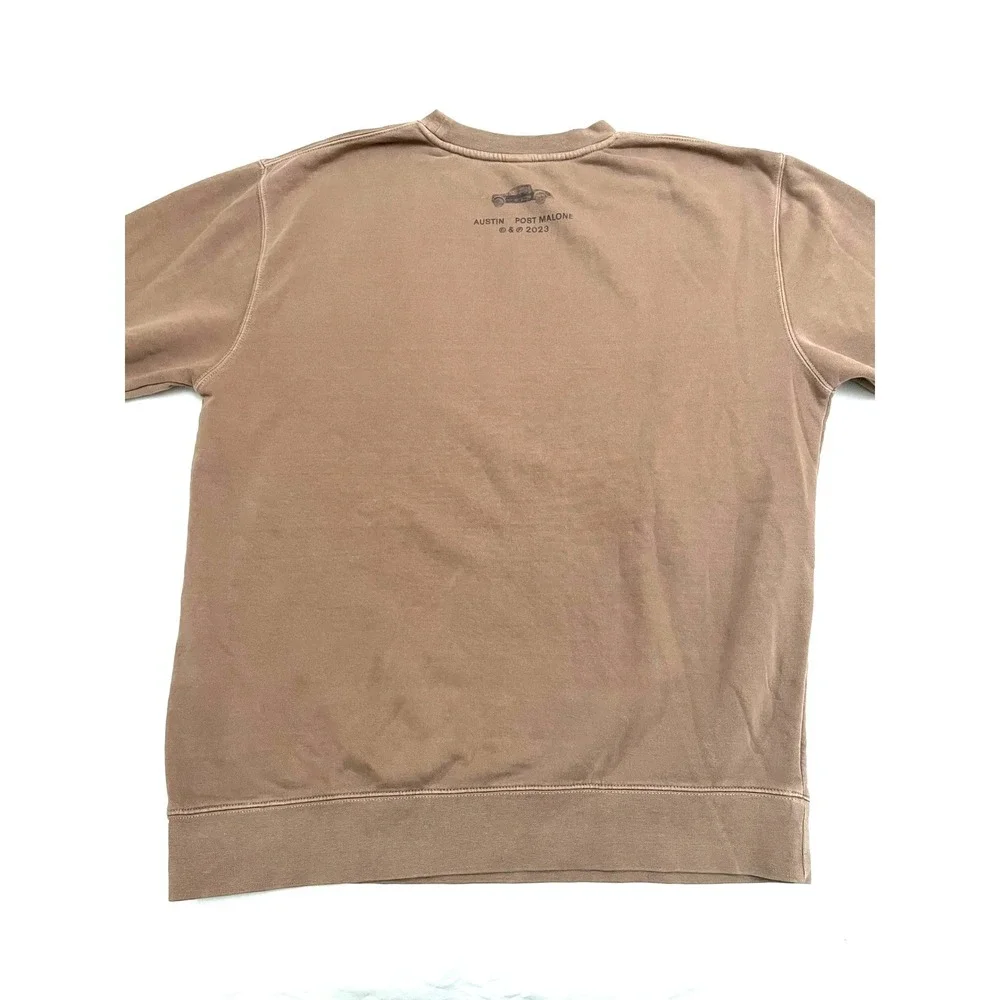 Post Malone 2023 Tour Crewneck Sweatshirt Unisex Large Brown Keys Truck (READ)